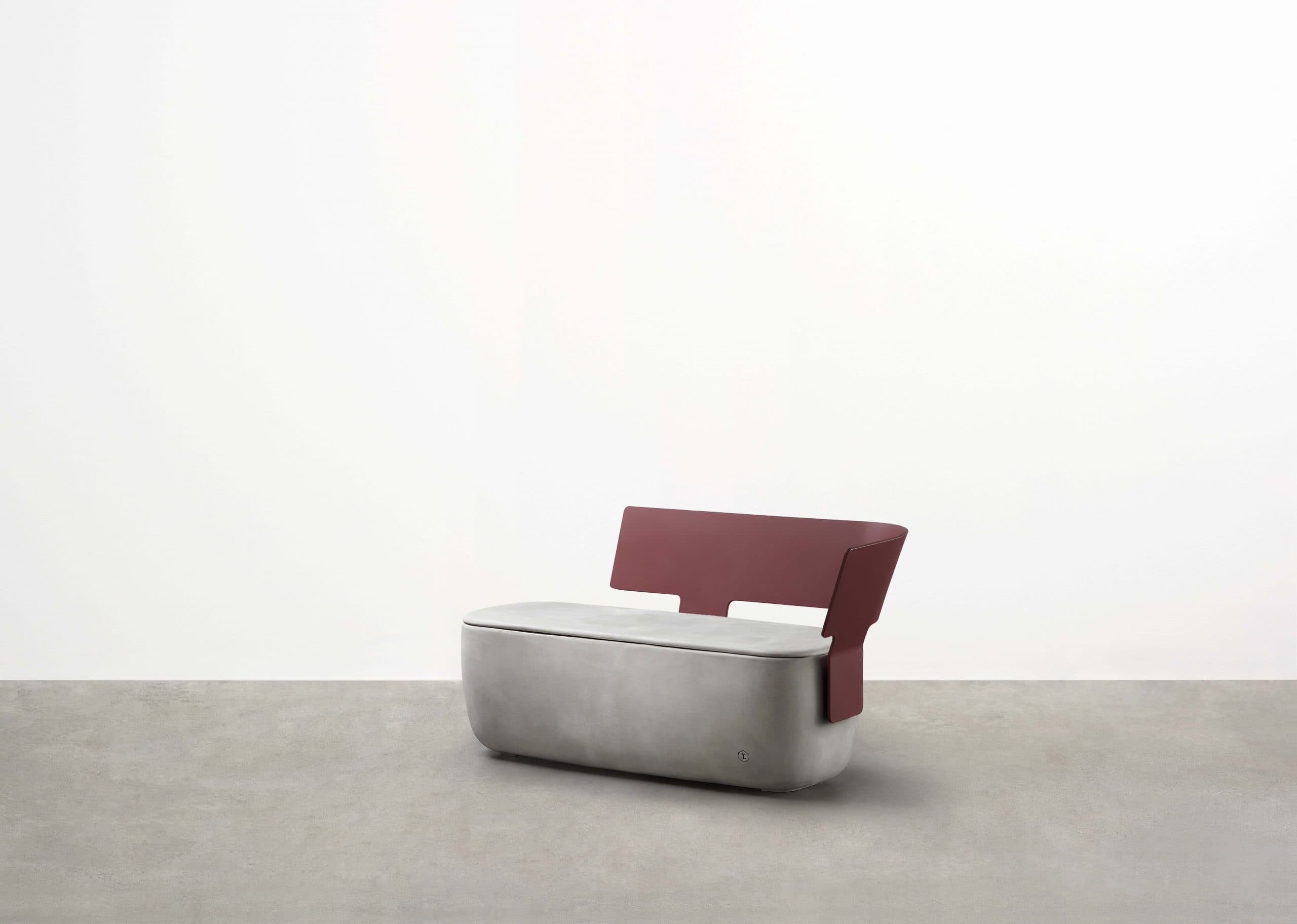 Lightweight Concrete Bench Seat with Backrest