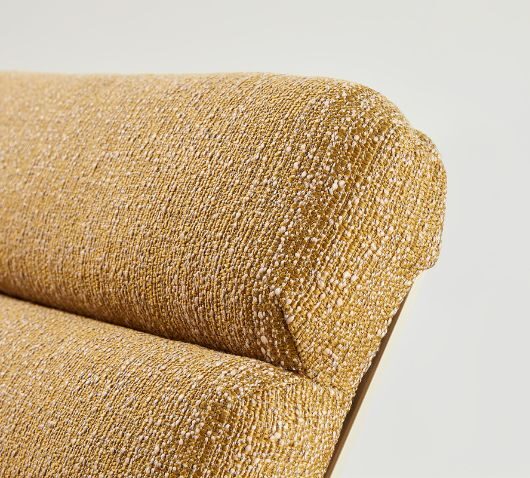 Detail of Tait's upholstery on Voom chait