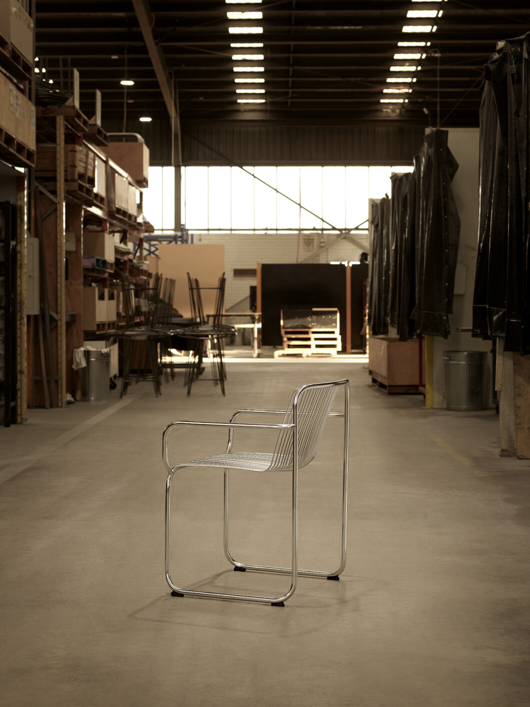 Swing outdoor chair in Tait factory