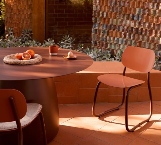 Correa Table and Correa Chair outdoor dining collection by Tait