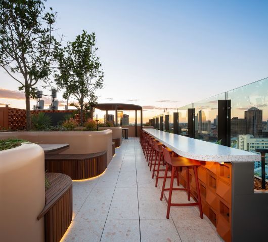 Rooftop project by Arcadia Landscape Architecture featuring Tait outdoor furniture