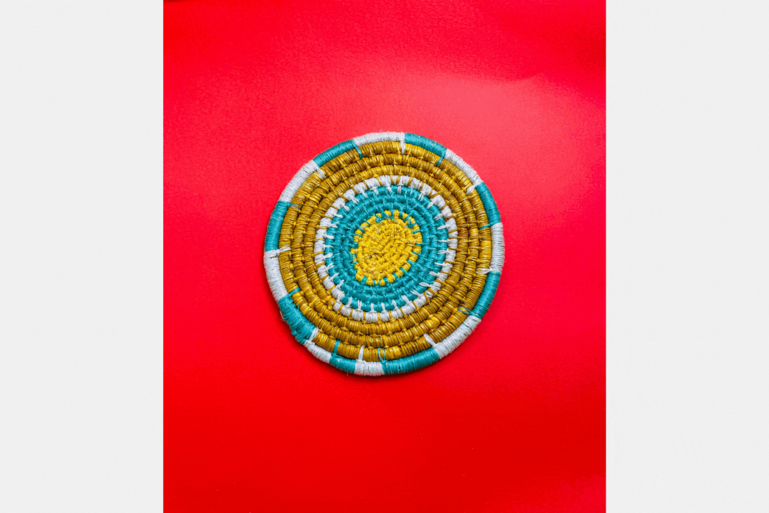 Traditional Indigenous Australian woven trivet and baskets