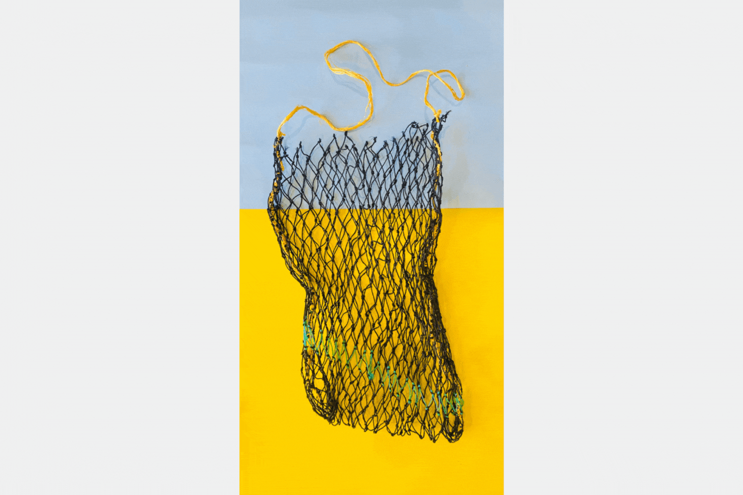 Traditional Indigenous Australian Dilly bag woven with ghost nets marine debris