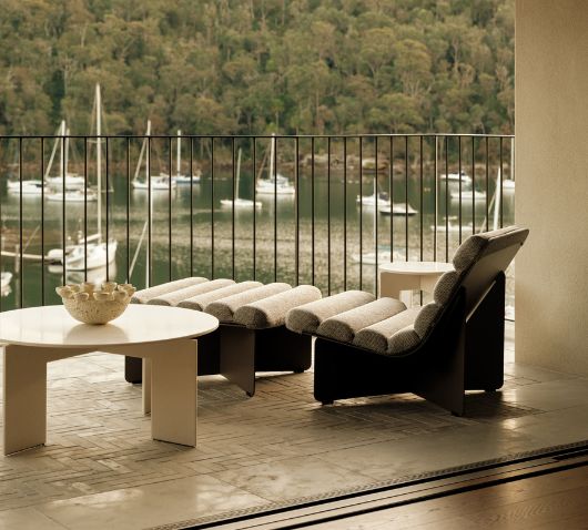 Voom Lounger, Ottoman and Table by Tait in Church Point Residence by Studio Pulp